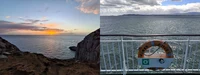 Sunset over the sea in Holyhead